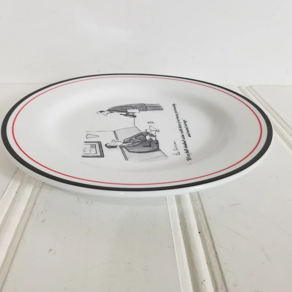 Restoration Hardware New Yorker Plate White Waiter Leo Cullum The Cartoon Bank